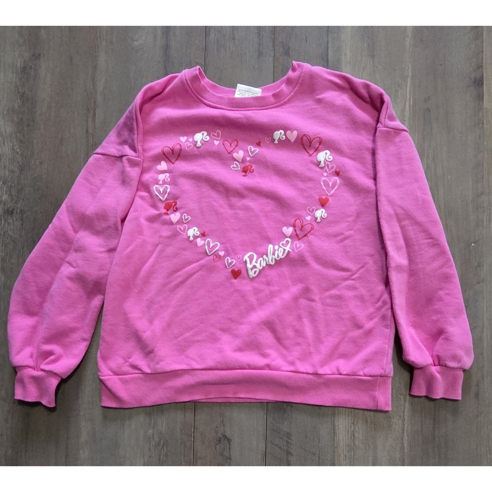 Barbie Pink long Sleeve Pullover Sweatshirt Girls XL (14-16)